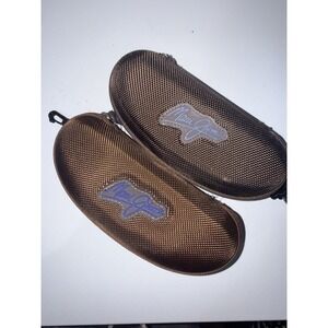 2 Maui Jim Sunglasses Eyeglasses Case Zippered Semi Hard Brown Sport E